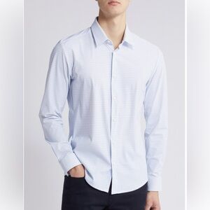Brand new Boss Button Down Shirt (large slim fit), White with blue print